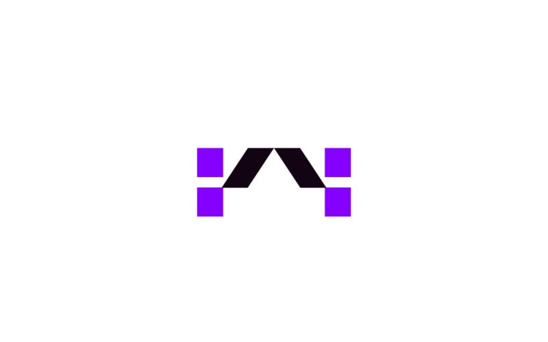 Monogram HA Letter Pixel Logo Logo Template