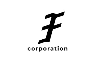 Monogram Letter E F Flat Logo