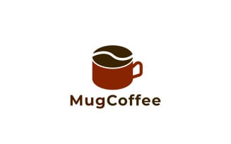 Mug Coffee Clever Smart Cafe Restaurant Logo