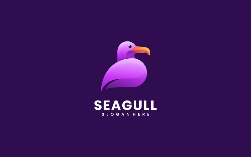 Seagull Gradient Logo Design Logo Template