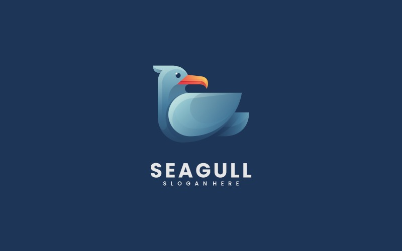 Seagull Gradient Logo Style Logo Template