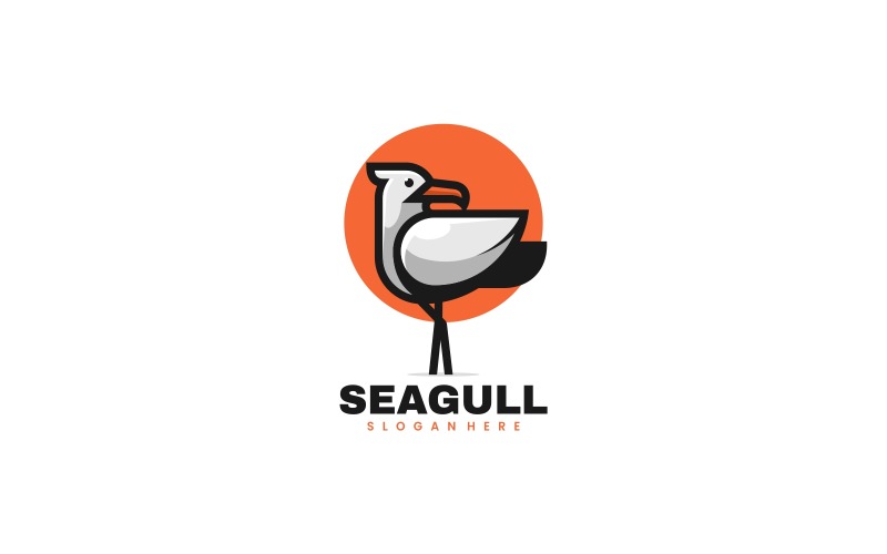 Seagull Simple Mascot Logo Logo Template