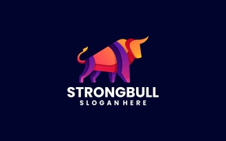 Strong Bull Colorful Logo Style