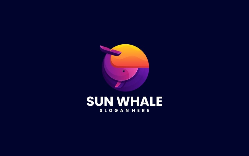 Sun Whale Gradient Colorful Logo Logo Template
