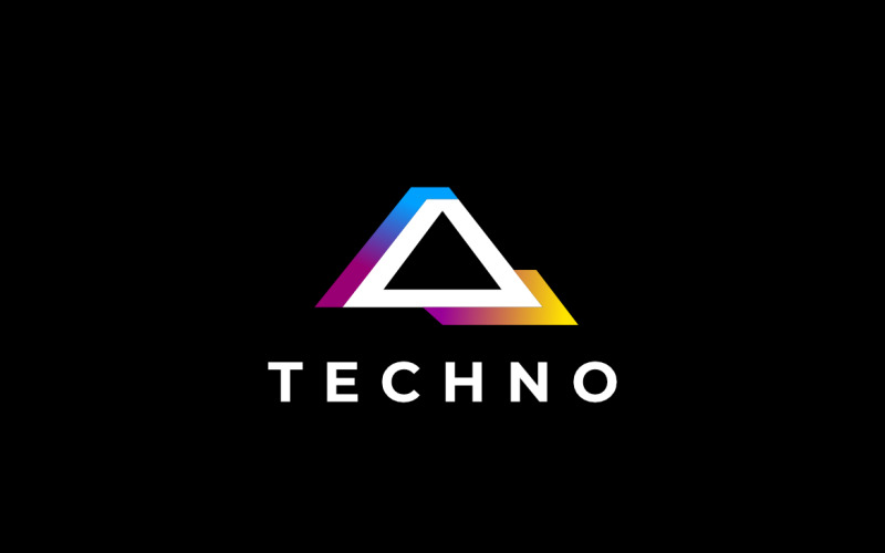 A Triangle Software Development Gradient Logo Logo Template