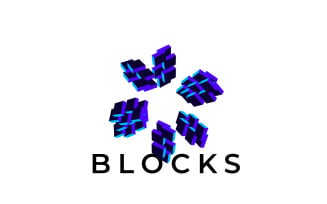 Abstract Futuristic Block Logo