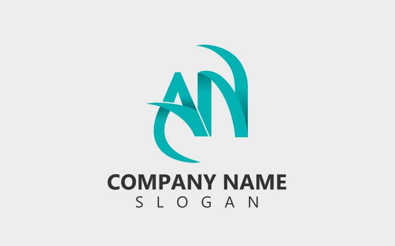 A.N Letter Initial Custom Design Logo Logo Template