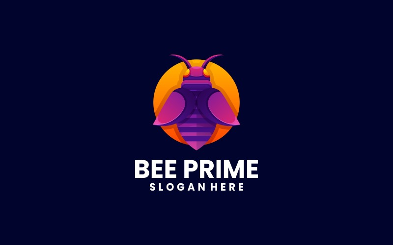 Bee Gradient Color Logo Design Logo Template