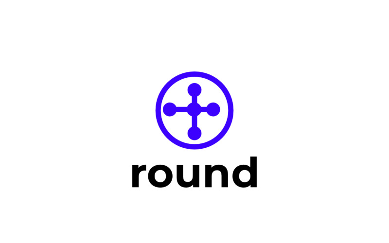Connect Dot Round Flat Logo Logo Template