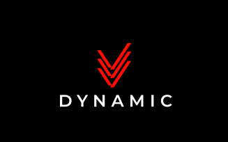 Dynamic Red Letter V Logo