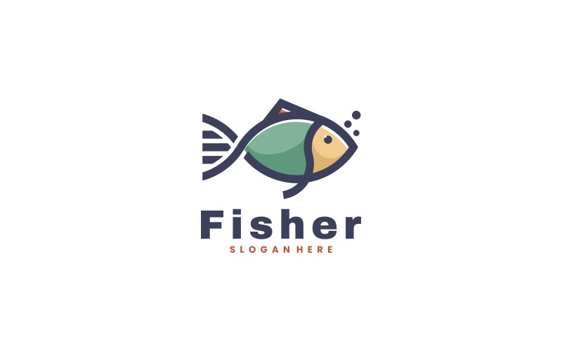 Fisher Simple Mascot Logo Logo Template