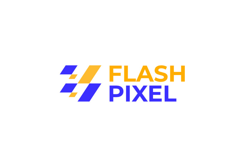 Flash Pixel Modern Abstract Logo Logo Template