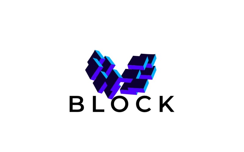 Future Letter V Block Logo Logo Template