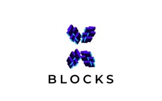 Future Letter X Block Logo