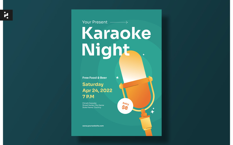 Karaoke Night Flyer Template Corporate Identity