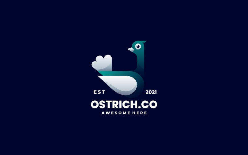 Ostrich Gradient Logo Design Logo Template