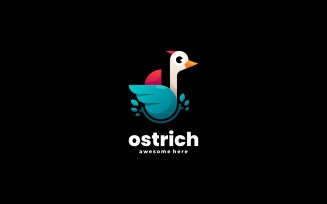 Ostrich Gradient Logo Style
