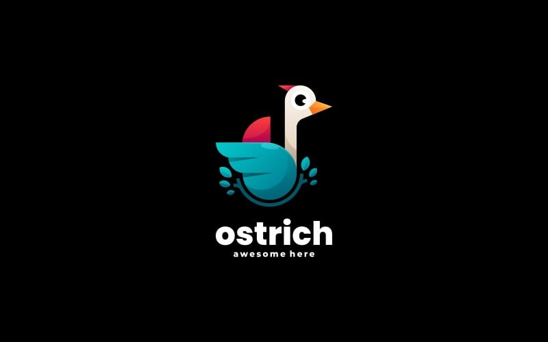 Ostrich Gradient Logo Style Logo Template