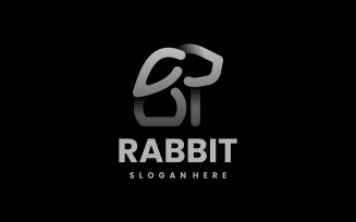 Rabbit Line Art Logo Style