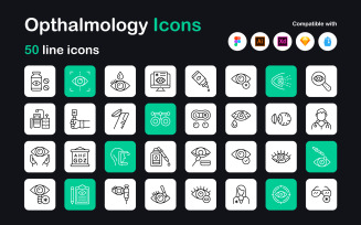 Set of Ophthalmology Linear Icons