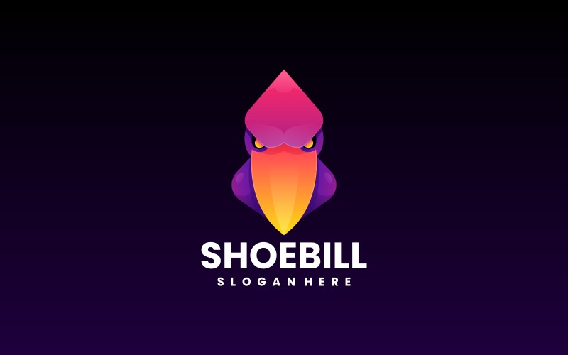 Shoebill Gradient Colorful Logo Logo Template