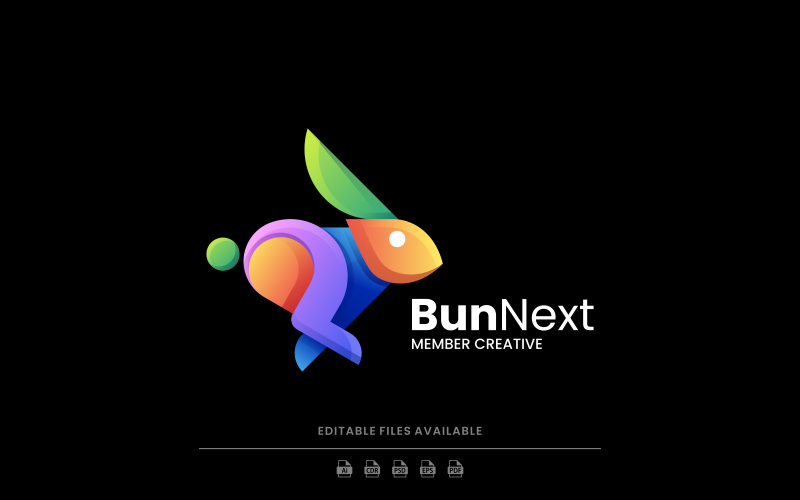 Bunny Gradient Colorful Logo Style Logo Template