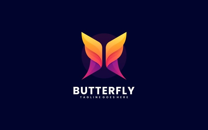 Butterfly Color Gradient Logo Logo Template