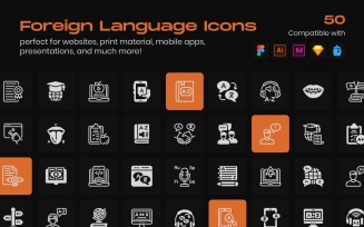 Foreign Language Linear Icons