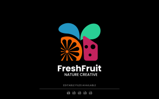Fresh Fruit Colorful Logo