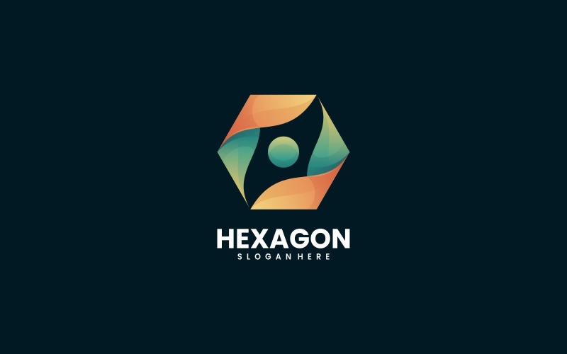 Hexagon Gradient Color Logo Design Logo Template