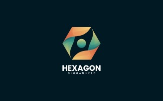 Hexagon Gradient Color Logo Design