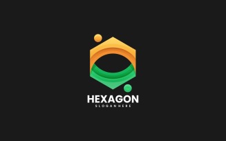 Hexagon Gradient Color Logo Style