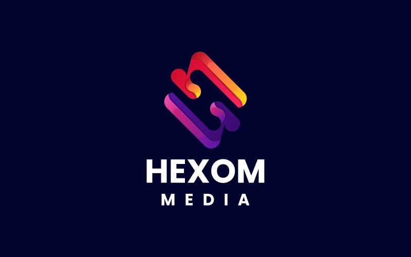 Letter H Media Gradient Logo Logo Template