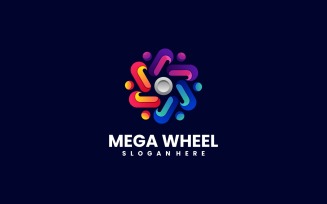 Mega Wheel Gradient Colorful Logo
