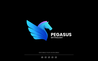 Pegasus Gradient Color Logo Style