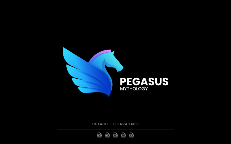 Pegasus Gradient Color Logo Style Logo Template