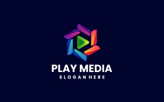 Play Media Colorful Logo Style