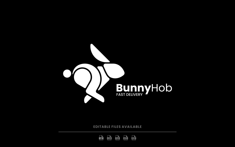 Rabbit Silhouette Logo Style Logo Template