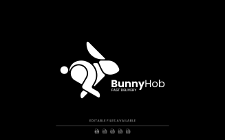 Rabbit Silhouette Logo Style