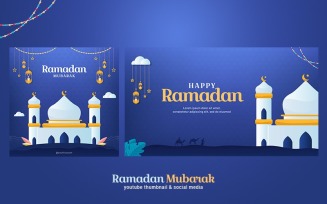 Ramadan Mubarak - Banner Template for Youtube Thumbnails and Social Media