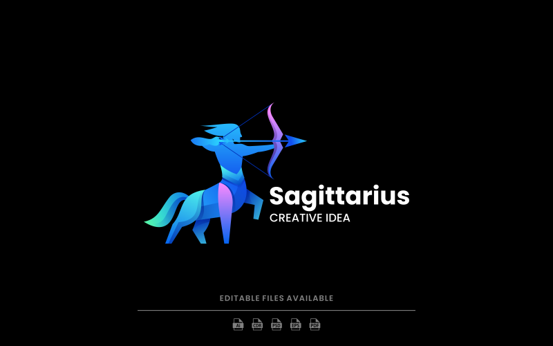 Sagittarius Gradient Logo Style Logo Template