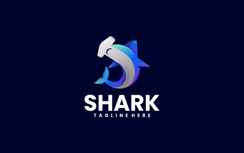 Shark Gradient Logo Design Logo Template
