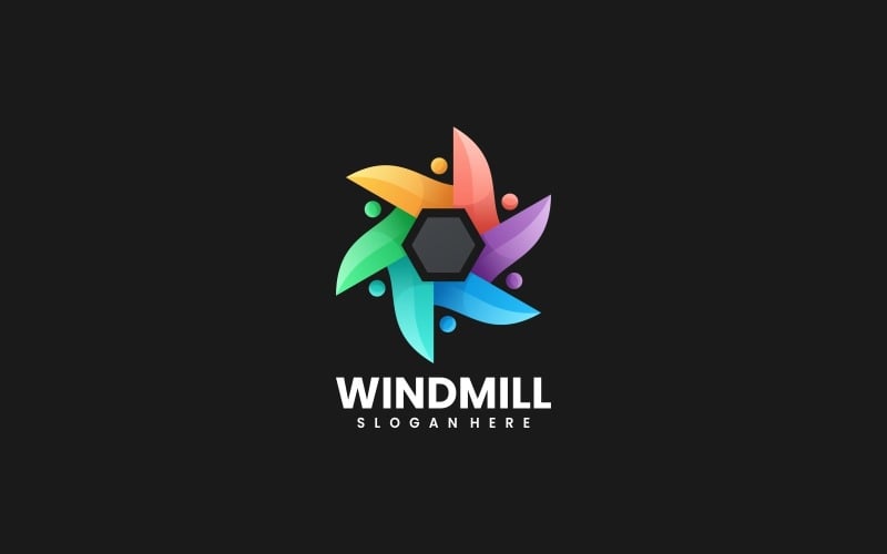 Windmill Gradient Colorful Logo Style Logo Template