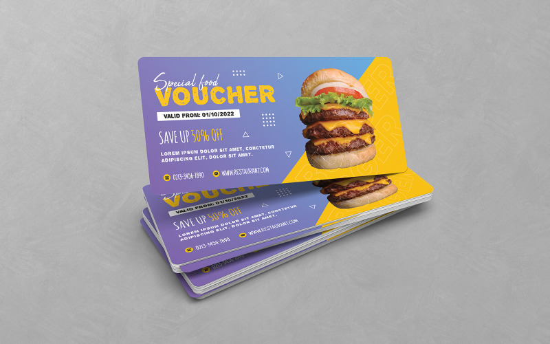 Burger Food Gift Voucher PSD Templates Corporate Identity