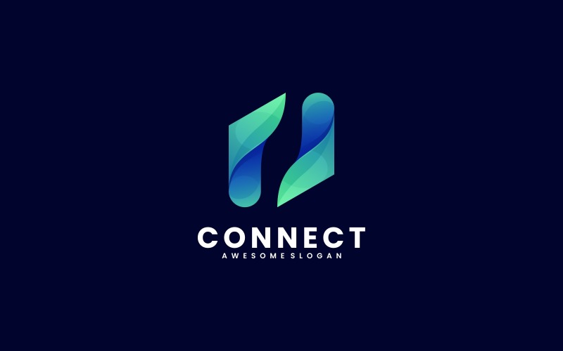 Connect Gradient Logo Design Logo Template