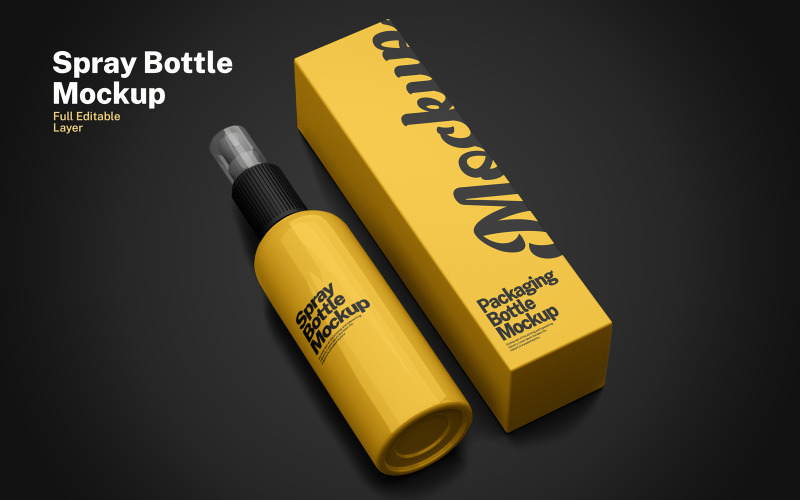 3D Spray Bottle Mockup | Packaging Mockup Product Mockup