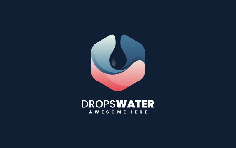 Drop Water Gradient Logo Style Logo Template
