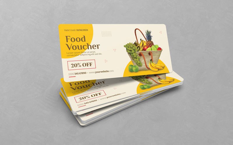 Food Gift Voucher PSD Templates Corporate Identity