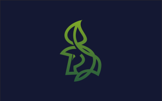 green horse line logo template