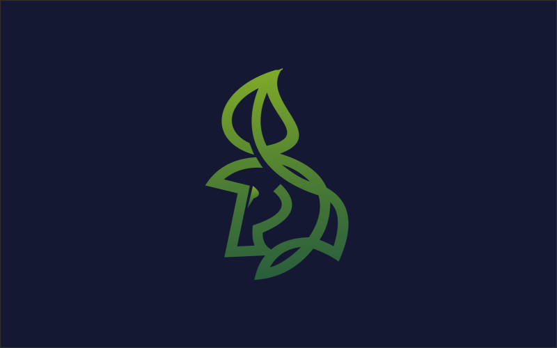green horse line logo template Logo Template